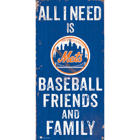 New York Mets Friends & Family Wooden Sign
