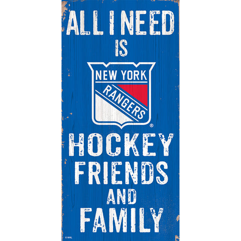 New York Rangers Friends & Family Wooden Sign