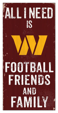 Washington Commanders Football, Friends & Family Wooden Sign