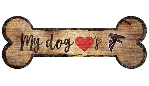 Atlanta Falcons Dog Bone Wooden Sign