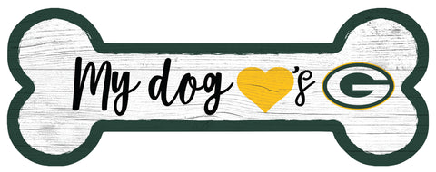 Green Bay Packers Dog Bone Wooden Sign