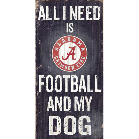 Alabama Crimson Tide Sports and My Dog Wooden Sign