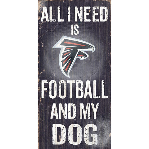 Atlanta Falcons Sports and My Dog Wooden Sign