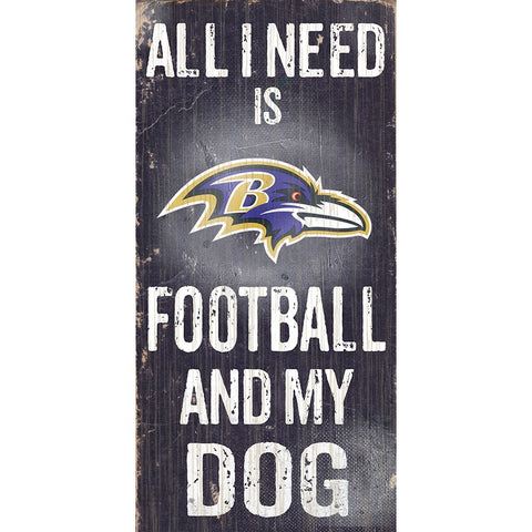 Baltimore Ravens Sports and My Dog Wooden Sign