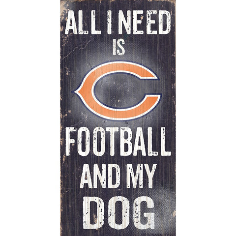 Chicago Bears Sports and My Dog Wooden Sign