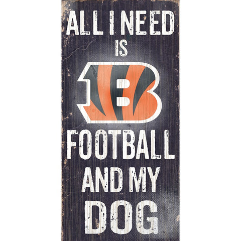 Cincinnati Bengals Sports and My Dog Wooden Sign