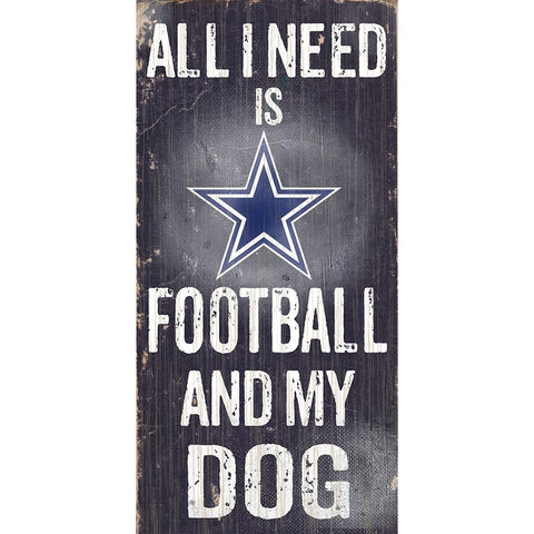 Dallas Cowboys Sports and My Dog Wooden Sign