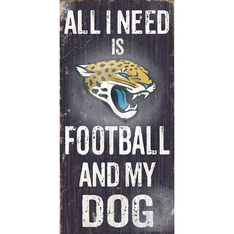 Jacksonville Jaguars Sports and My Dog Wooden Sign