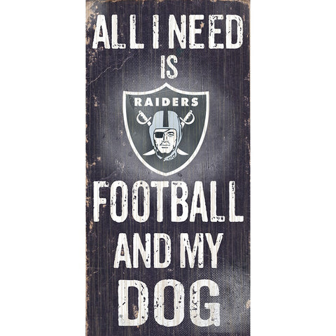 Las Vegas Raiders Sports and My Dog Wooden Sign