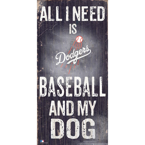Los Angeles Dodgers Sports and My Dog Wooden Sign