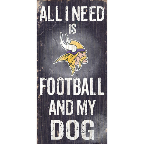Minnesota Vikings Sports and My Dog Wooden Sign