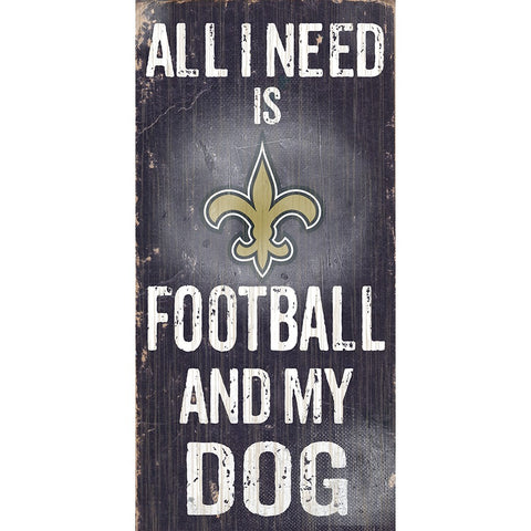 New Orleans Saints Sports and My Dog Wooden Sign
