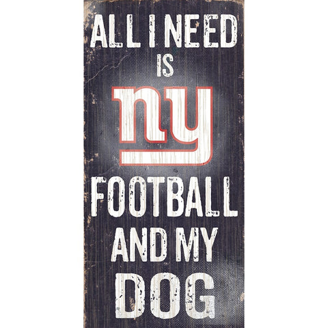 New York Giants Sports and My Dog Wooden Sign