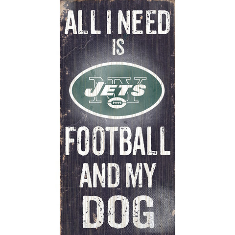 New York Jets Sports and My Dog Wooden Sign