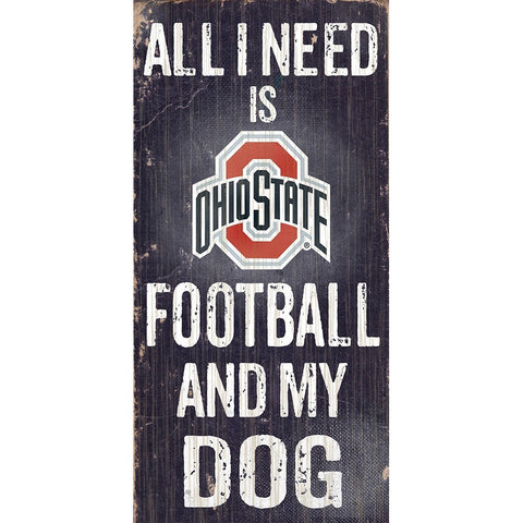 Ohio State Buckeyes Sports and My Dog Wooden Sign