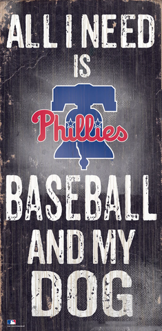 Philadelphia Phillies Sports and My Dog Wooden Sign