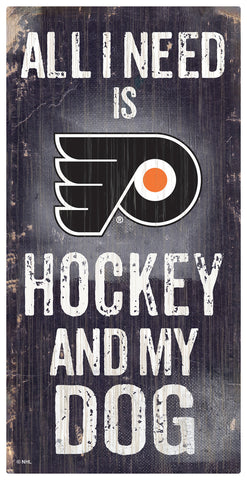 Philadelphia Flyers Sports and My Dog Wooden Sign