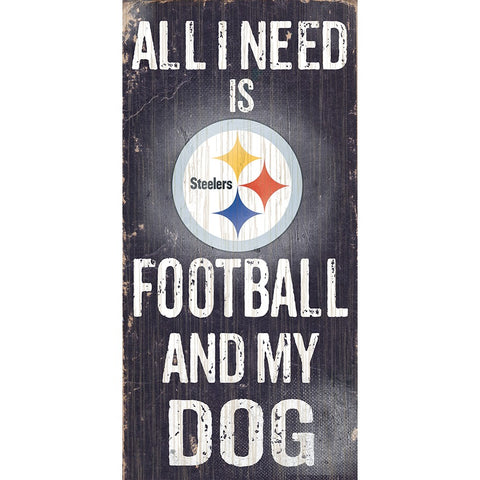 Pittsburgh Steelers Sports and My Dog Wooden Sign