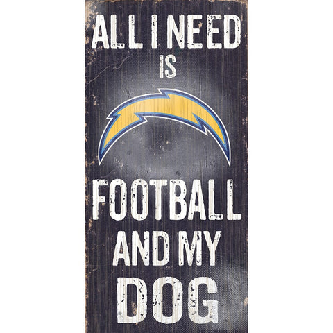 San Diego Chargers Sports and My Dog Wooden Sign