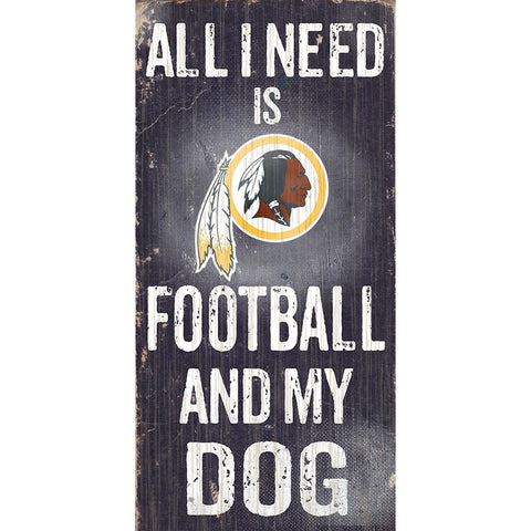 Washington Redskins Sports and My Dog Wooden Sign