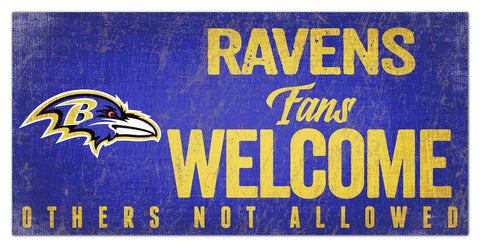 Baltimore Ravens Fans Welcome Wooden Sign