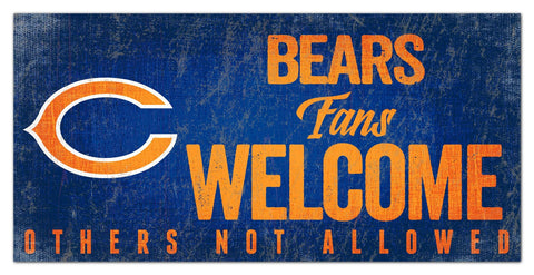 Chicago Bears Fans Welcome Wooden Sign