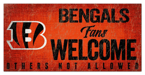 Cincinnati Bengals Fans Welcome Wooden Sign
