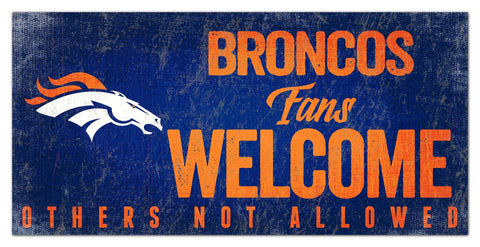 Denver Broncos Fans Welcome Wooden Sign