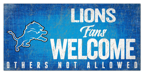 Detroit Lions Fans Welcome Wooden Sign