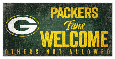 Green Bay Packers Fans Welcome Wooden Sign