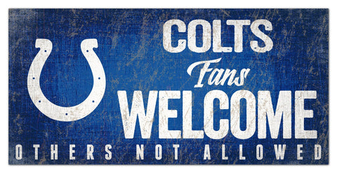 Indianapolis Colts Fans Welcome Wooden Sign