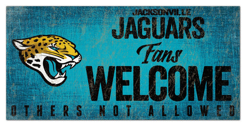 Jacksonville Jaguars Fans Welcome Wooden Sign