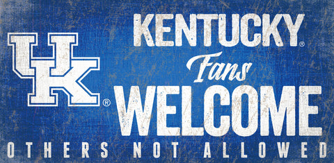 Kentucky Wildcats Fans Welcome Wooden Sign