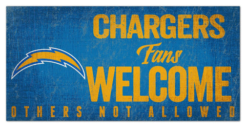 Los Angeles Chargers Fans Welcome Wooden Sign