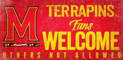 Maryland Terrapins Fans Welcome Wooden Sign