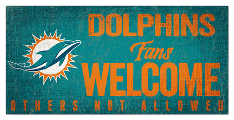Miami Dolphins Fans Welcome Wooden Sign