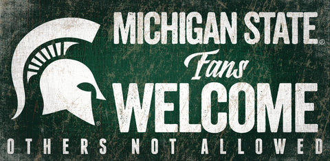 Michigan State Spartans Fans Welcome Wooden Sign