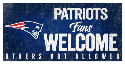 New England Patriots Fans Welcome Wooden Sign