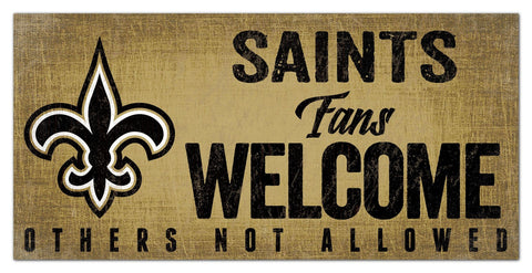 New Orleans Saints Fans Welcome Wooden Sign