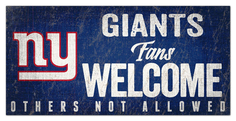 New York Giants Fans Welcome Wooden Sign