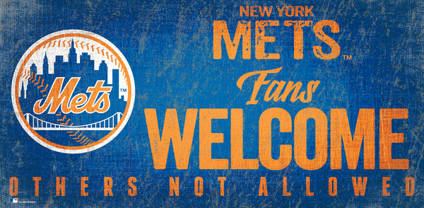 New York Mets Fans Welcome Wooden Sign – Fan Treasures