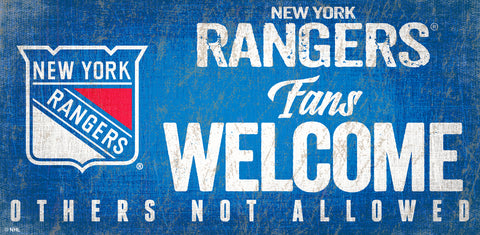 New York Rangers Fans Welcome Wooden Sign
