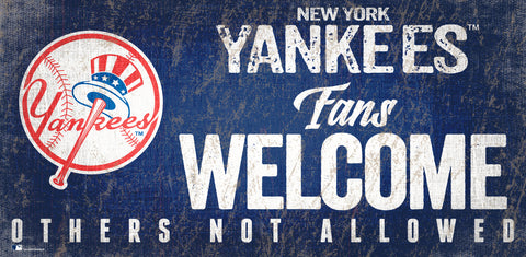 New York Yankees Fans Welcome Wooden Sign