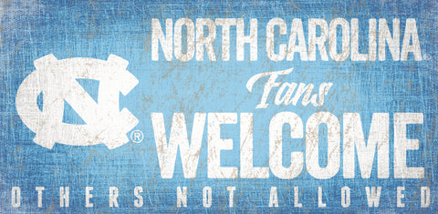 North Carolina Tar Heels Fans Welcome Wooden Sign