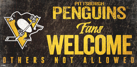 Pittsburgh Penguins Fans Welcome Wooden Sign