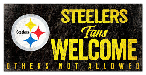 Pittsburgh Steelers Fans Welcome Wooden Sign