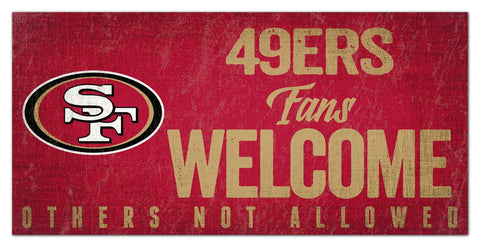 San Francisco 49ers Fans Welcome Wooden Sign