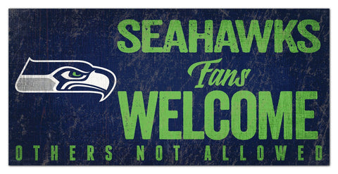 Seattle Seahawks Fans Welcome Wooden Sign