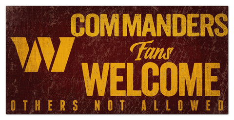 Washington Commanders Fans Welcome Wooden Sign