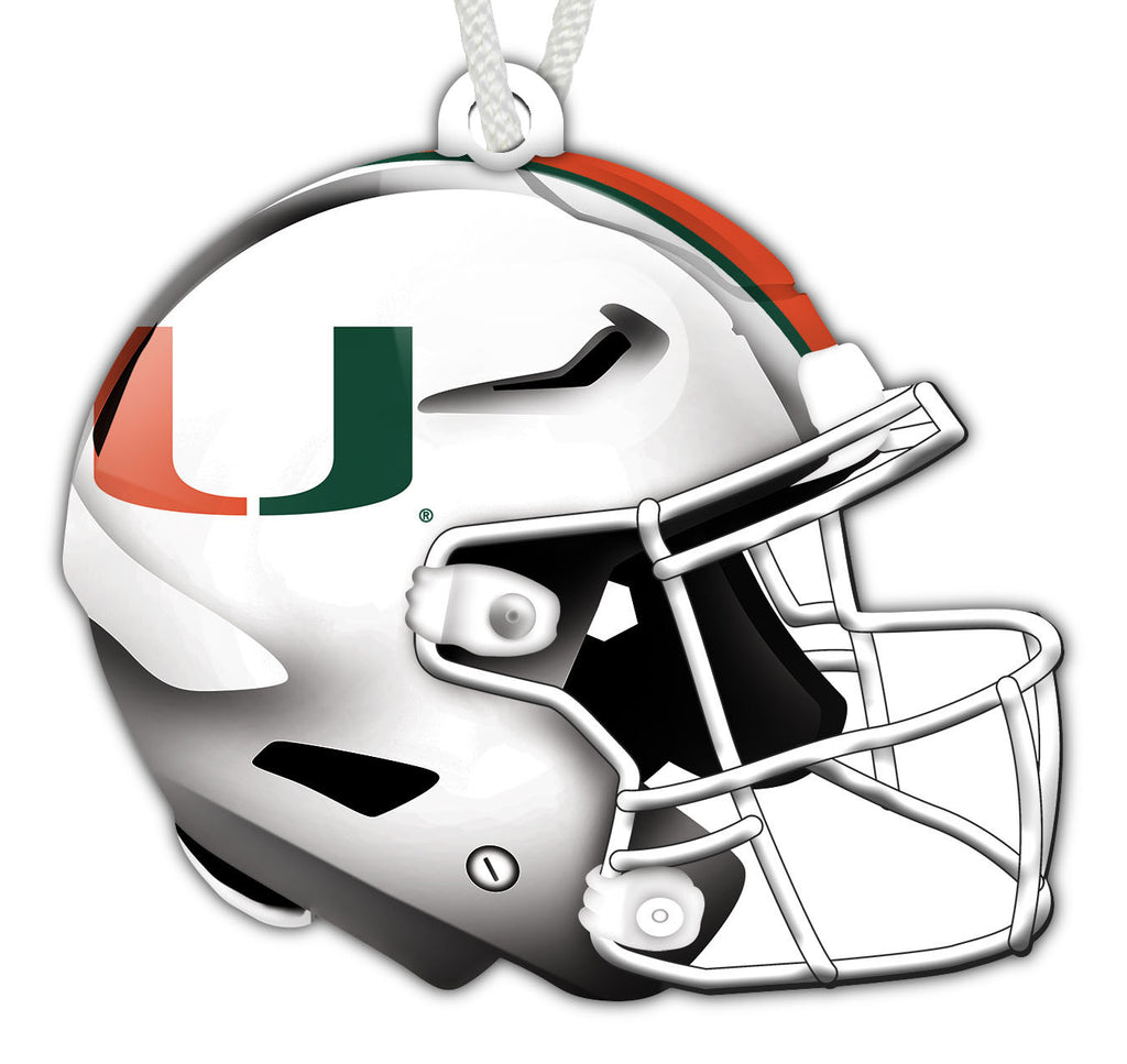 Miami Hurricanes Authentic Wooden Helmet Ornament